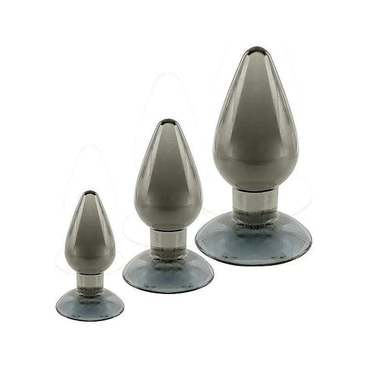 Black Axinite 3-in-1 Anal Plug Kit by NANMA Corporation - Butt Plugs
