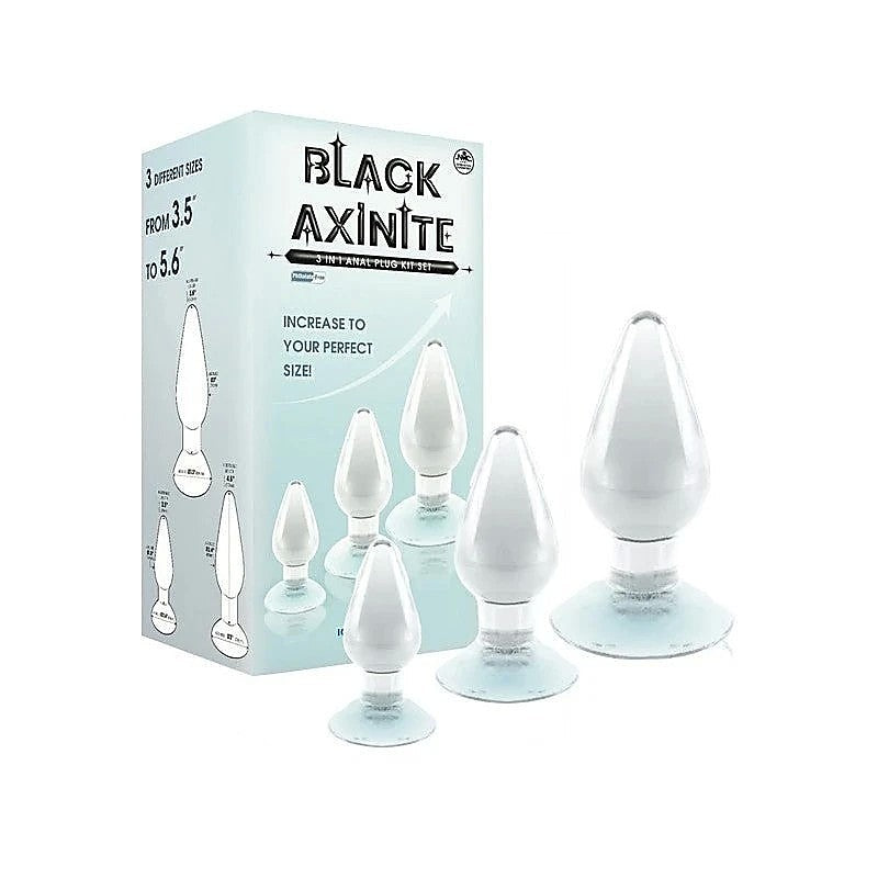 Black Axinite 3-in-1 Anal Plug Kit by NANMA Corporation - Butt Plugs