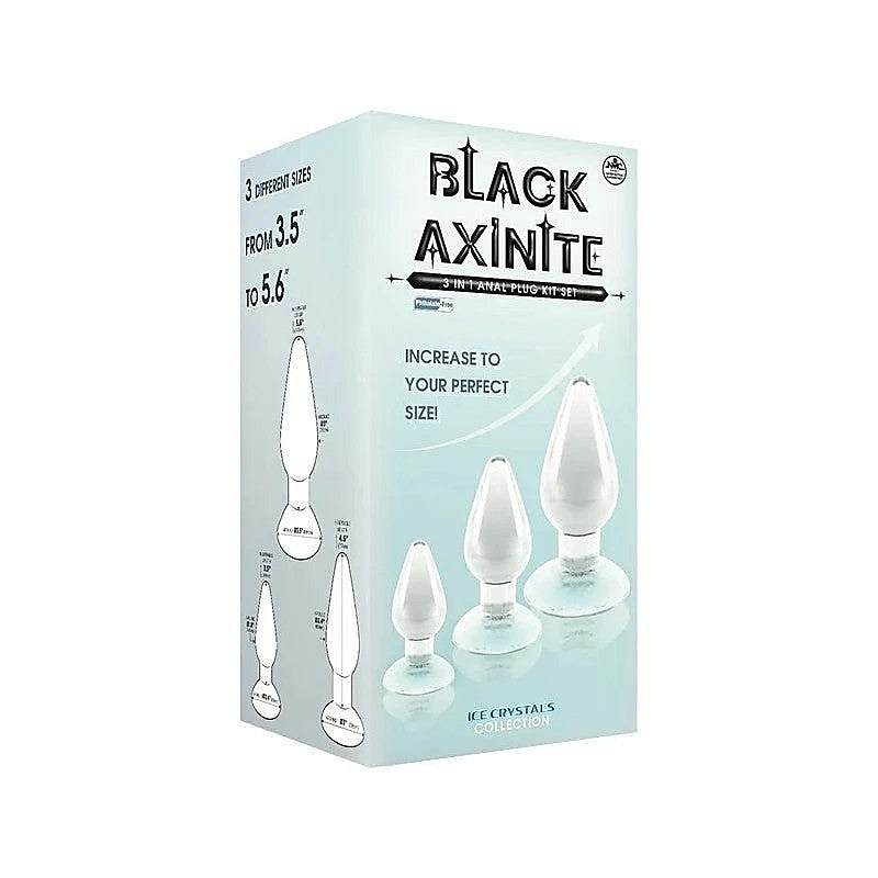 Black Axinite 3-in-1 Anal Plug Kit by NANMA Corporation - Butt Plugs