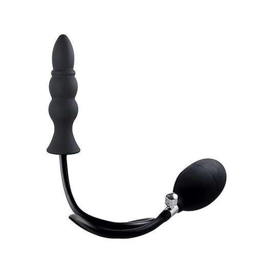 Strafe Inflatable Ribbed Silicone Anal Plug - Butt Plugs