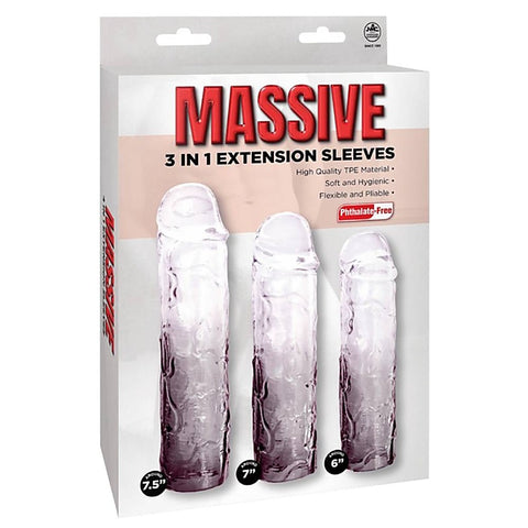 Massive 3 in 1 Men's Penis Extension Sleeve - Penis Sleeves and Extenders
