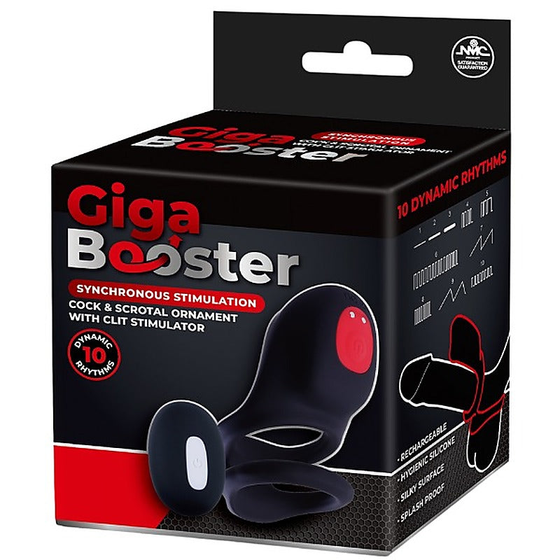 Giga Booster Cock & Scrotal Ring With Clit Stimulator - Vibrating Cock Rings