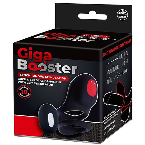 Giga Booster Cock & Scrotal Ring With Clit Stimulator - Vibrating Cock Rings