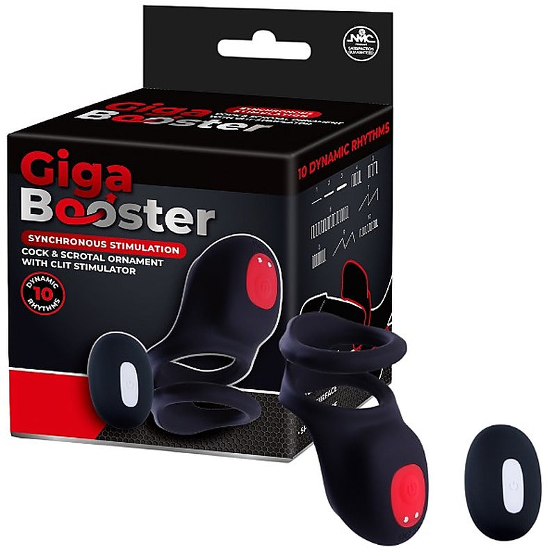 Giga Booster Cock & Scrotal Ring With Clit Stimulator - Vibrating Cock Rings