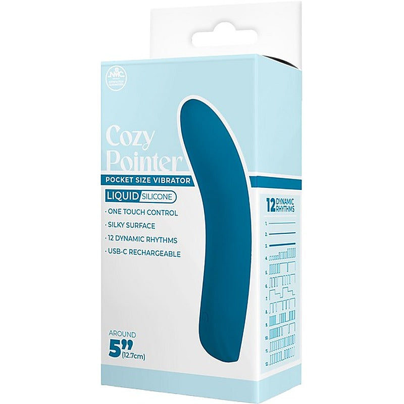 Excellent Power Cozy Pointer 10 Function G Spot Silicone Vibrator Blue - G-Spot Vibrators
