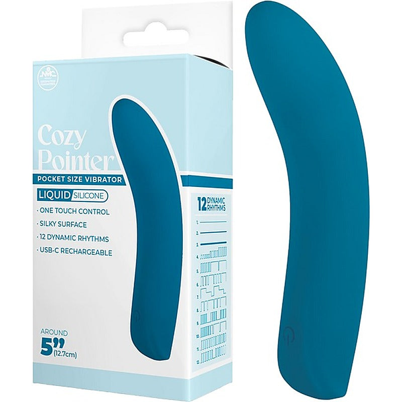Excellent Power Cozy Pointer 10 Function G Spot Silicone Vibrator Blue - G-Spot Vibrators