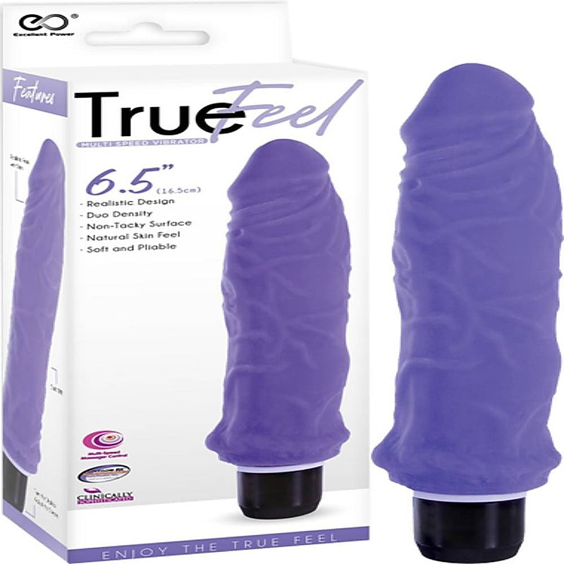 True Feel Ribbed Dual Density Realistic Vibrating Cock - Vibrating Dildos