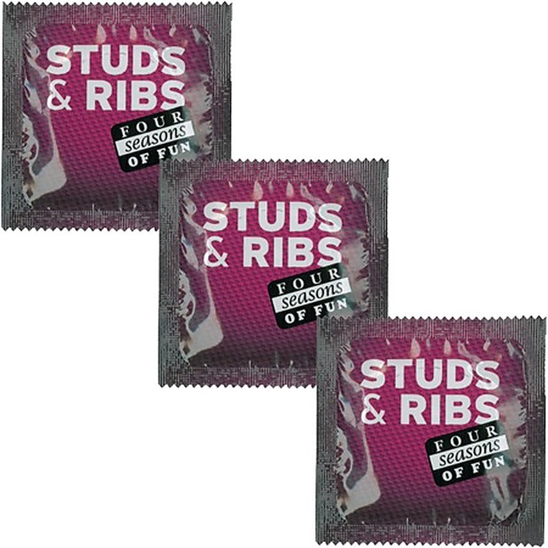 Naked Ribbed Textured Lubricated Condoms by Four Seasons - Condoms