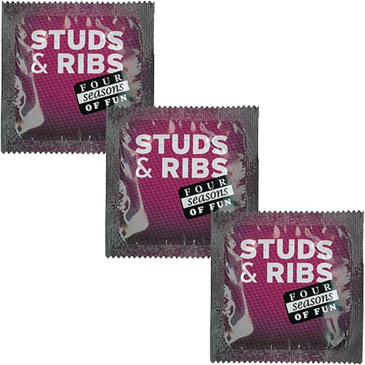 Naked Ribbed Textured Lubricated Condoms by Four Seasons - Condoms