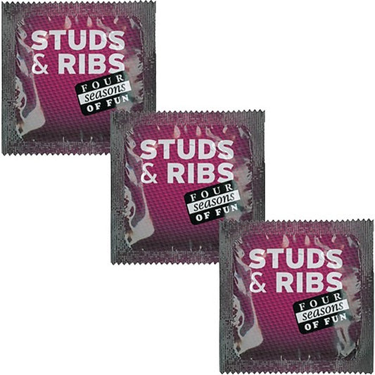 Studded & Ribbed Ultra Sensitive Condoms By Four Seasons - Condoms