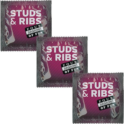 Studded & Ribbed Ultra Sensitive Condoms By Four Seasons - Condoms