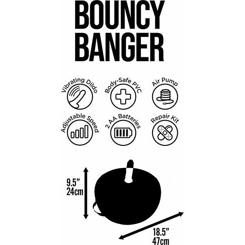 Hott Products Bouncy Banger Inflatable Vibrating Dildo - Inflatable Dildos and Vibrators