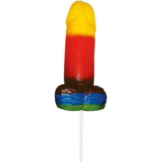 Rainbow Sweet and Sour Jumbo Rainbow Edible Gummy Cock Pop - Party Gifts and Novelties