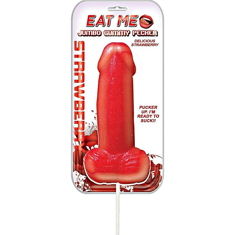 Jumbo Gummy Edible Cock Pop Strawberry by Hott Products - Party Gifts and Novelties