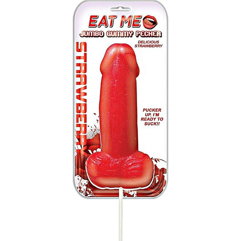 Jumbo Gummy Edible Cock Pop Strawberry by Hott Products - Party Gifts and Novelties