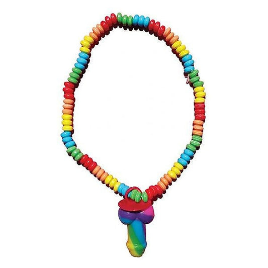 Rainbow Edible Pecker Ring Candy Necklace by Hott Products - Party Gifts and Novelties
