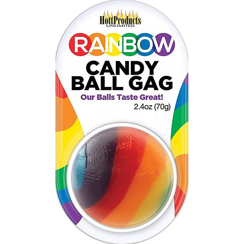Rainbow Mouth Watering Edible Candy Ball Gag - Party Gifts and Novelties