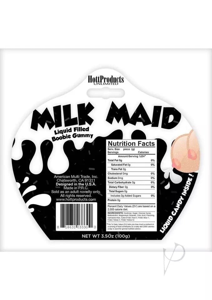 Hott Products Milk Maid Boobie Shape Edible Gummy Breast Shaped Candy - - Party Gifts and Novelties