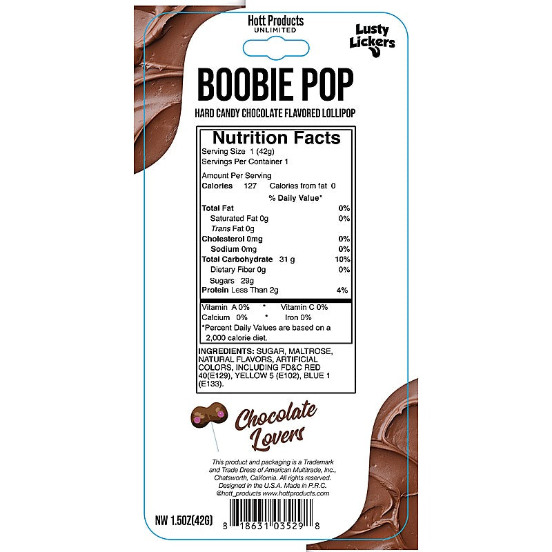 Lusty Lickers Boobie Shaped Edible Pop Candy - Party Gifts and Novelties