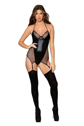 Dream Girl Lingerie Two layer Stretch Fishnet Garter Slip Womens Teddy - Teddies and Bodysuits