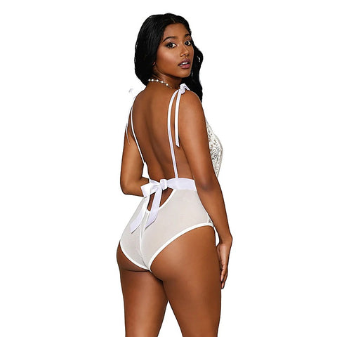 Stretch Lace and Stretch Mesh Women's Teddy - Teddies and Bodysuits