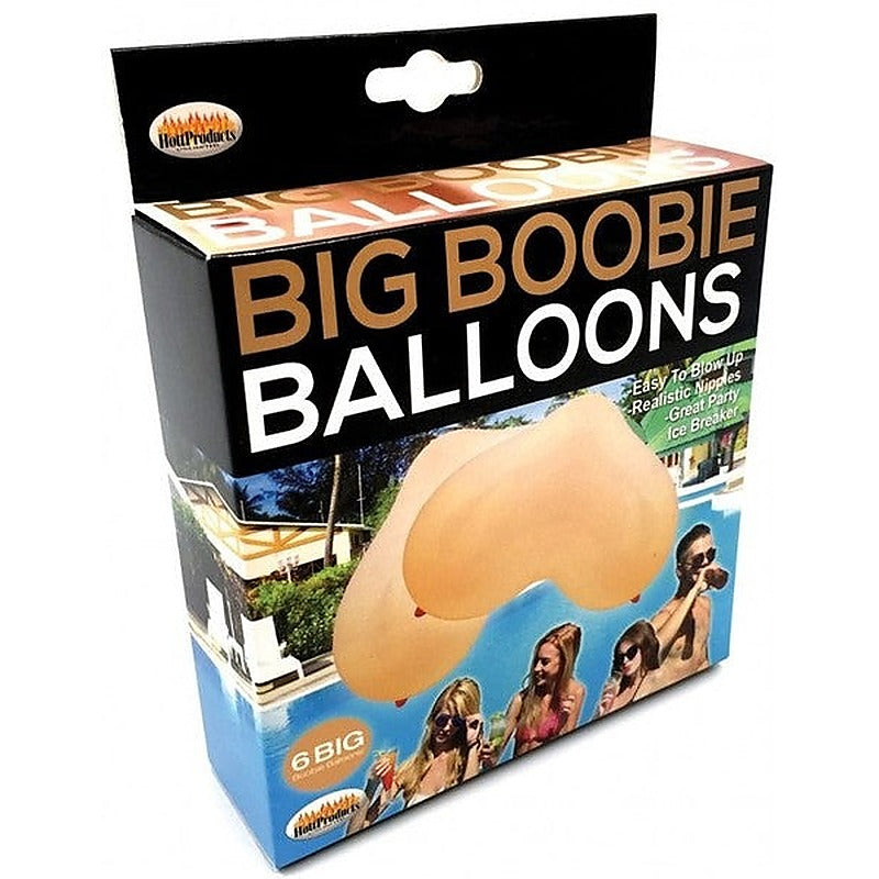 Big Boobie Shaped Balloons Set 6 Piece by Hott Products - Party Gifts and Novelties