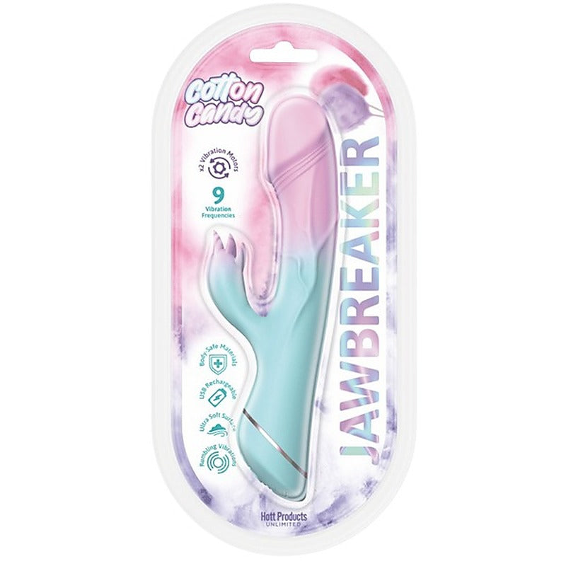 Hott Products Jawbreaker USB Rechargeable Rabbit Vibrator Cotton Candy - Rabbit Vibrators