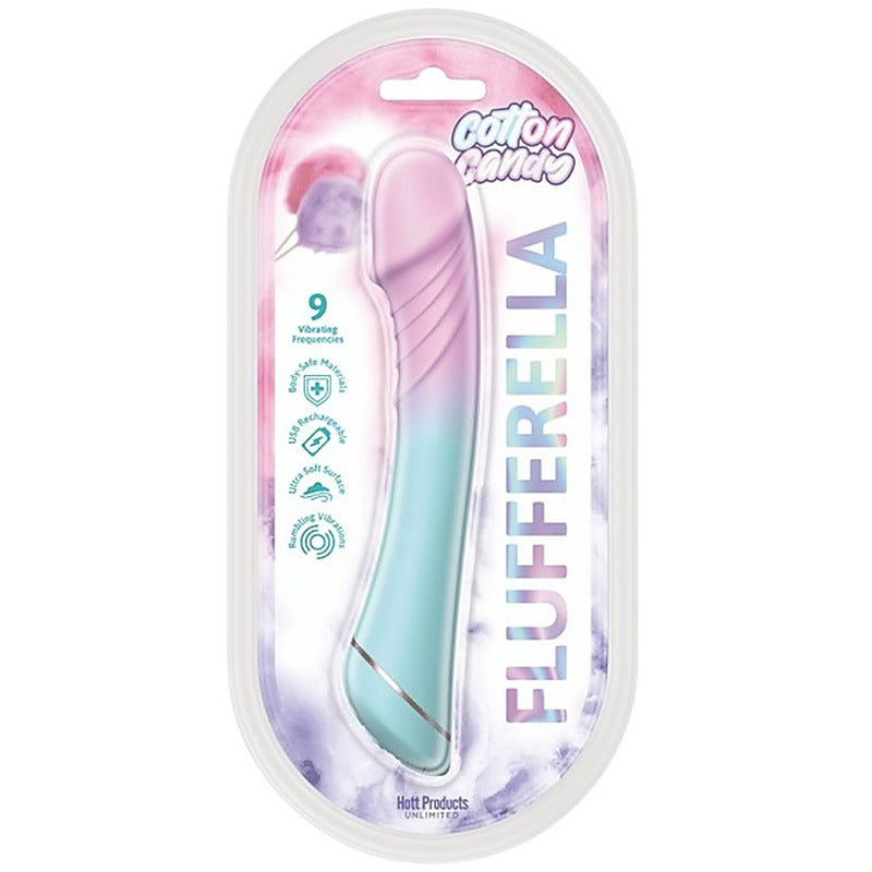 Hott Products Flufferella 9 Function Rechargeable G Spot Vibrator Cotton Candy - G-Spot Vibrators