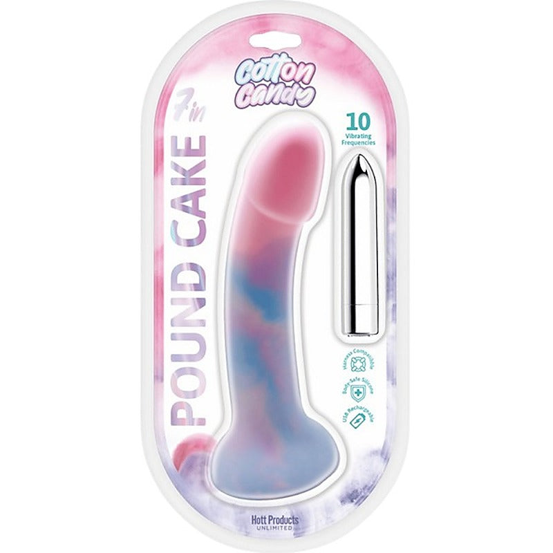 Hott Products Poundcake 10 Function Vibrating Dildo Cotton Candy - Vibrating Dildos