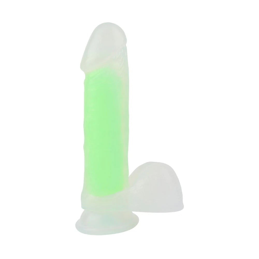 Neon Billy 7.6 Inches Suction Cup Realistic Dildo Plus Free Clean Vibe - Green - Realistic Dildos