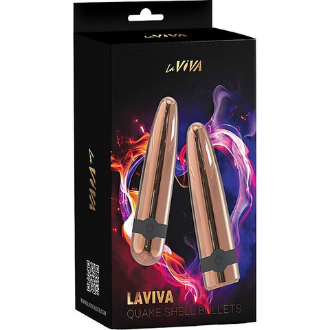 La Viva Quake Shell Multi Function Bullet Vibrator Rose Gold - Bullet Vibrators