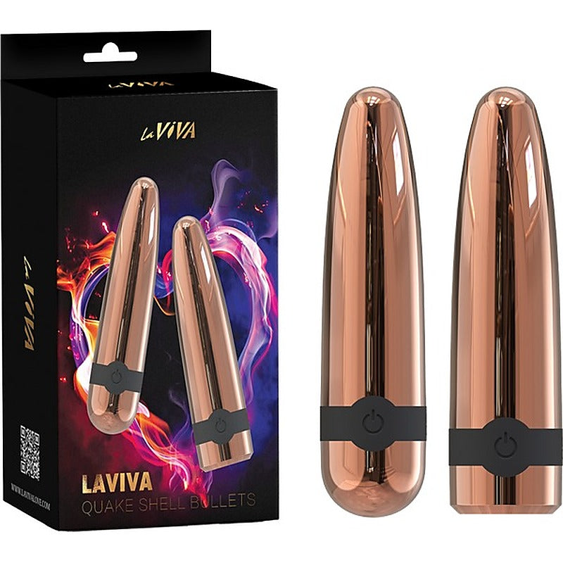 La Viva Quake Shell Multi Function Bullet Vibrator Rose Gold - Bullet Vibrators