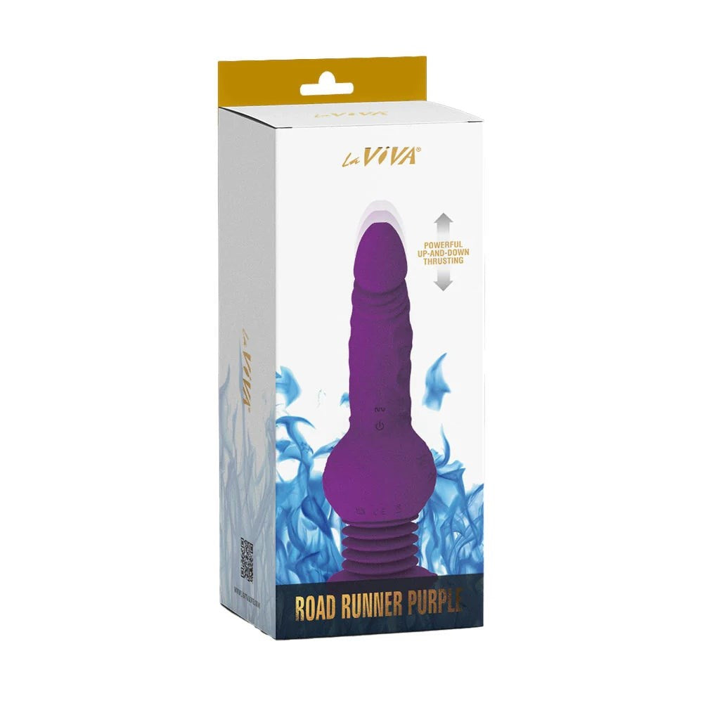 La Viva Road Runner 10 Functions Vibrating Dildo with 10 Speed Settings - Purple - Vibrating Dildos