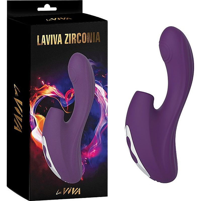 La Viva Zirconia Sucking & Knocking Rabbit Vibrator Purple - Rabbit Vibrators