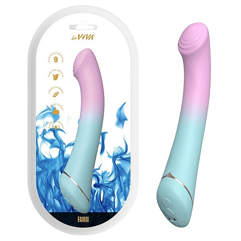 La Viva Fawn Rechargeable 9 Function G Spot Vibrator Pink / Blue - G-Spot Vibrators