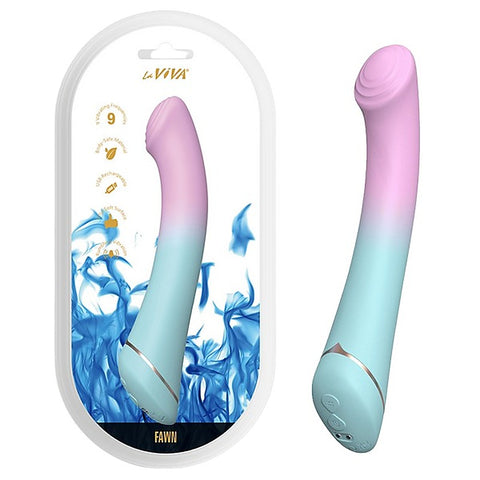 La Viva Fawn Rechargeable 9 Function G Spot Vibrator Pink / Blue - G-Spot Vibrators