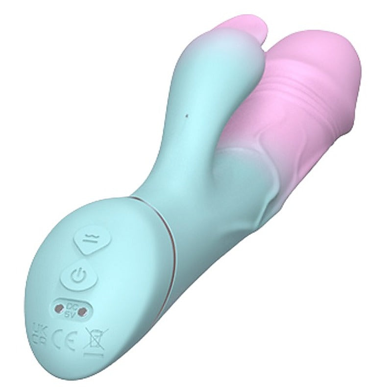La Viva Peri Winkle USB Rechargeable Rabbit Massager Pink / Blue - Rabbit Vibrators