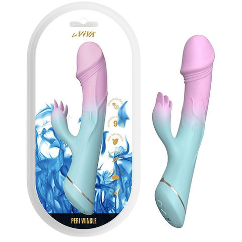 La Viva Peri Winkle USB Rechargeable Rabbit Massager Pink / Blue - Rabbit Vibrators