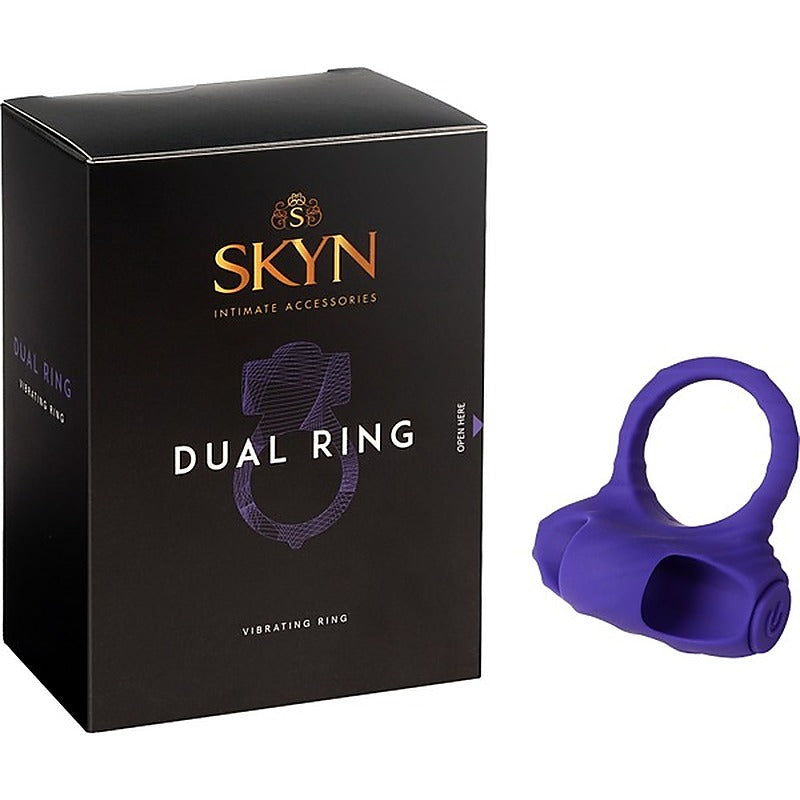 Ansell Skyn 3 Function Dual Vibrating Cock Ring with Dual Motors - Vibrating Cock Rings
