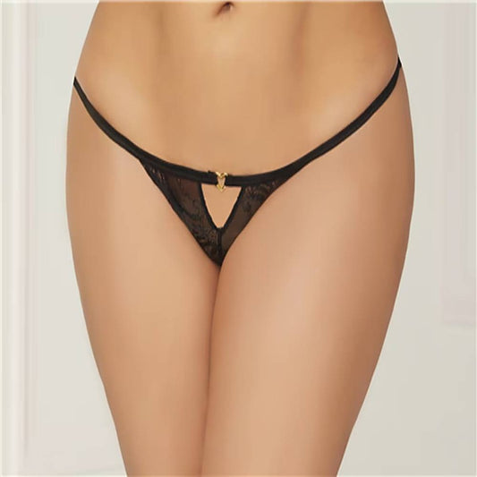 Lace Heart Open Crotch Women Panty by Seven 'til Midnight - G-Strings, Panties and Shorts