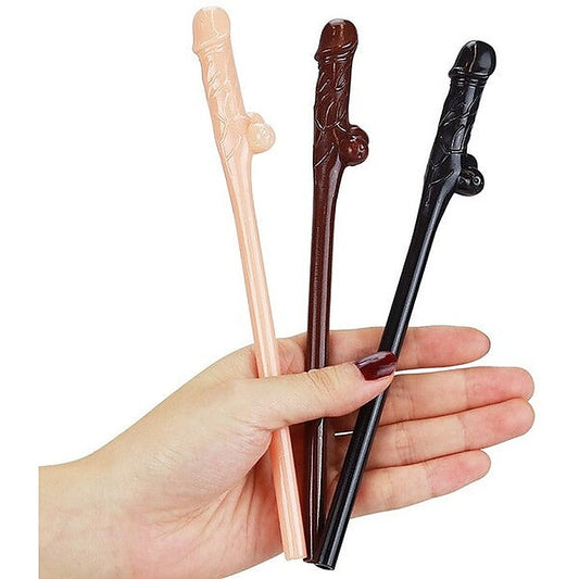 Willy Penis Shape Straws 9 Pack by Lovetoy - Party Gifts and Novelties