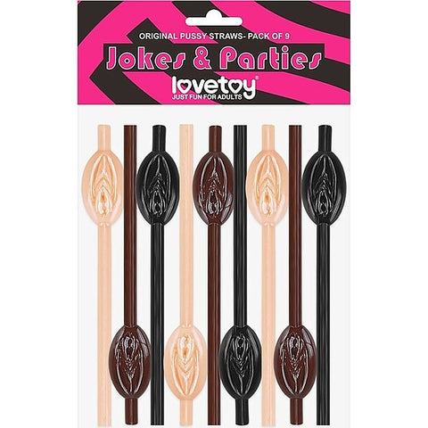 9 Pack Pussy Straws by Lovetoy - Party Gifts and Novelties