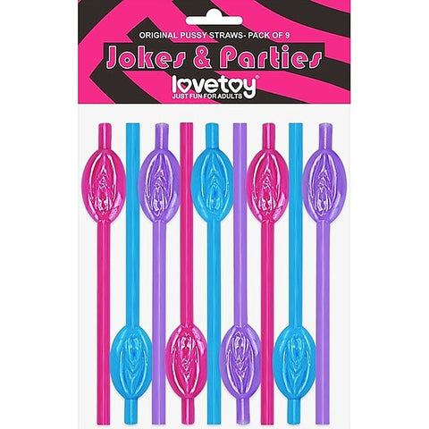 9 Pack Pussy Straws by Lovetoy - Party Gifts and Novelties