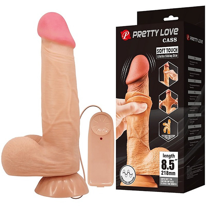 Pretty Love Sliding Skin Series Realistic Vibrating Dong - Realistic Dildos