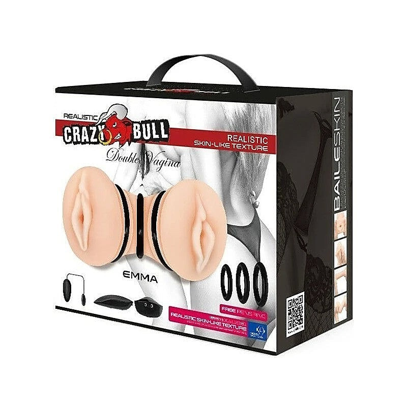 Crazy Bull Emma Double Vagina Vibrating Mens Stroker - Masturbators and Strokers