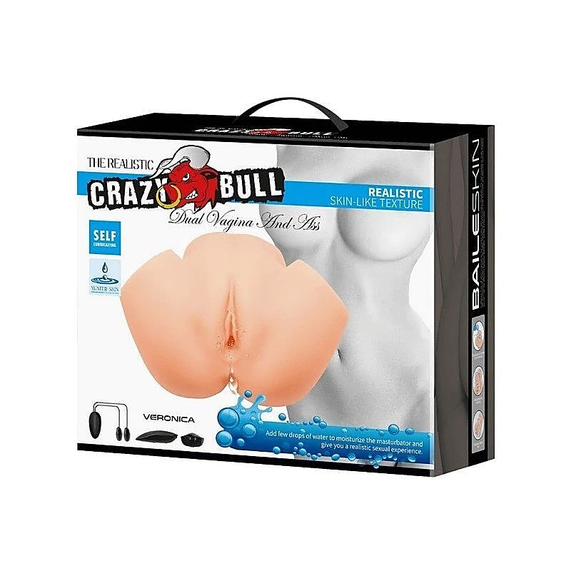 Crazy Bull Veronica Dual Vagina & Ass Vibrating Masturbator - Realistic Butts And Vaginas