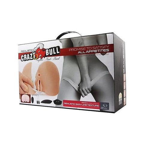 Crazy Bull Doggy Style Vibrating Vagina & Anal Stimulator - Realistic Butts And Vaginas