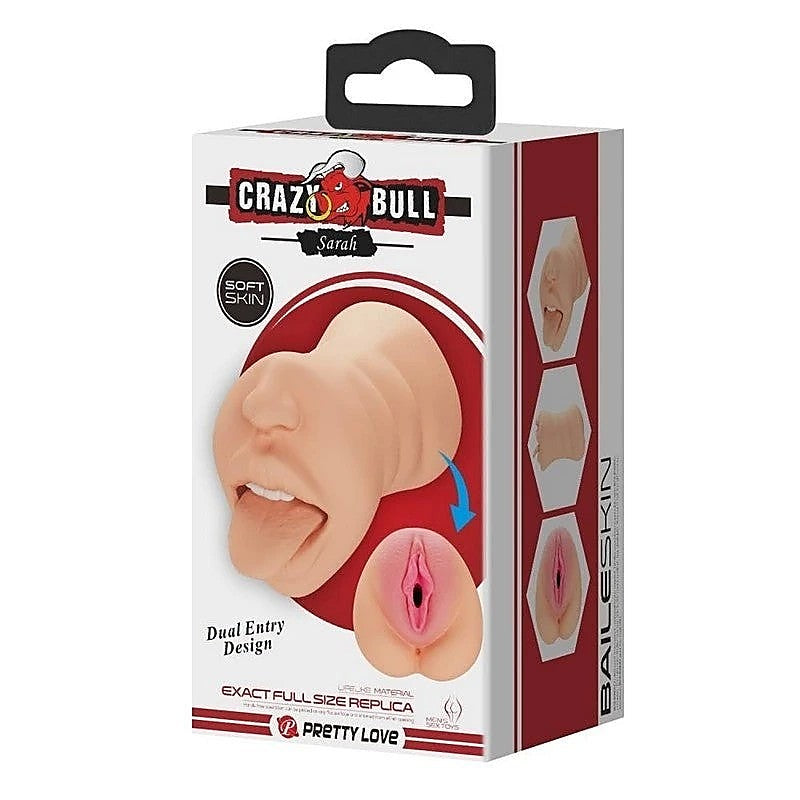 Crazy Bull Sarah Premium Dual Channel Male Masturbator - Realistic Butts And Vaginas