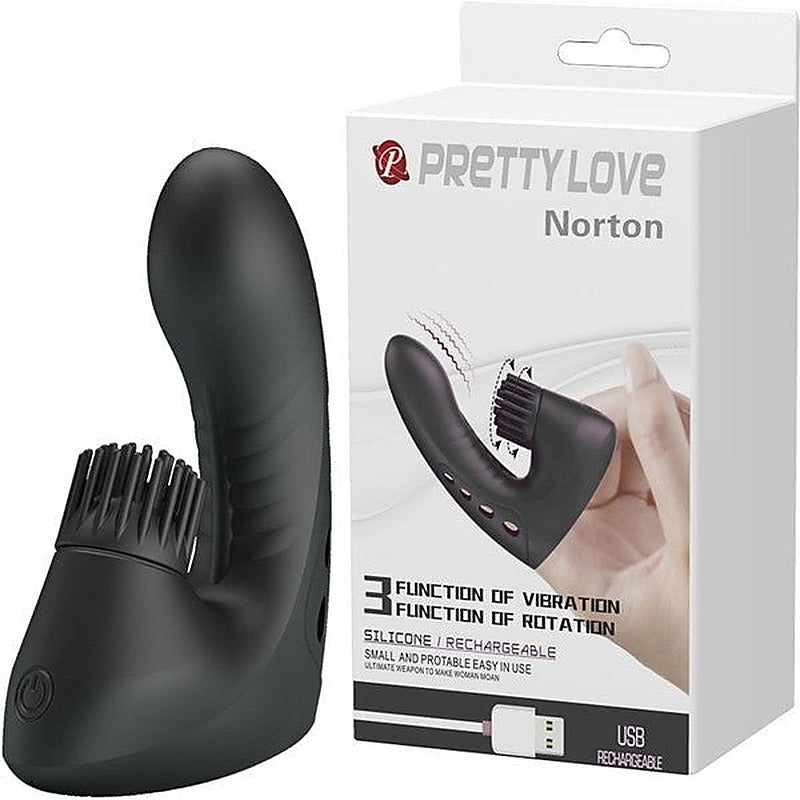 Baile Pretty Love Rechargeable Magic Drill Finger Vibrator Cock Ring - Finger and Tongue Vibrators