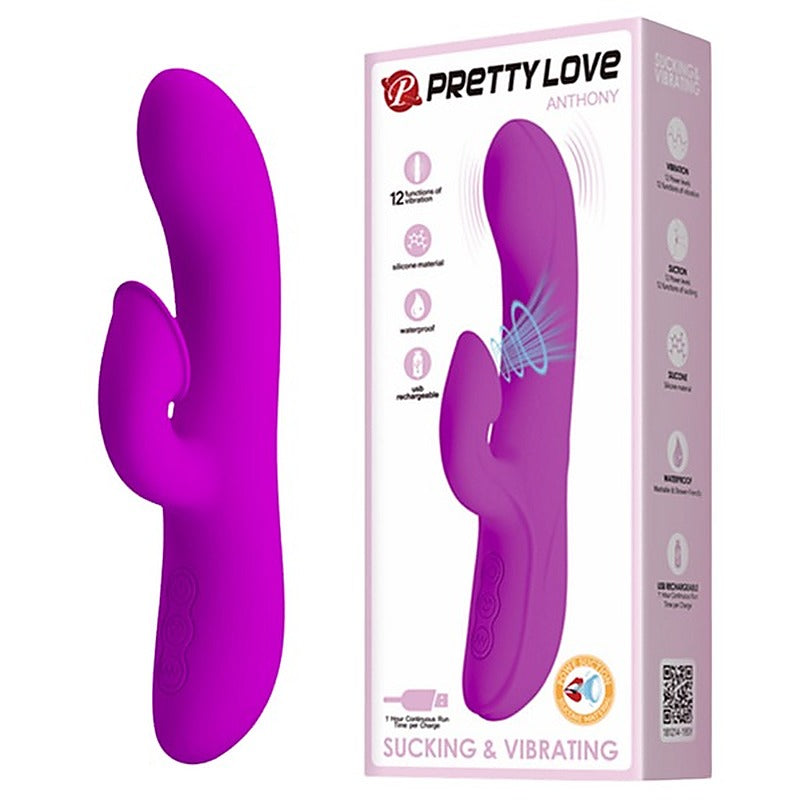 Pretty Love Anthony Rechargeable Sucking & Vibrating Rabbit - Rabbit Vibrators